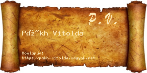 Pákh Vitolda névjegykártya